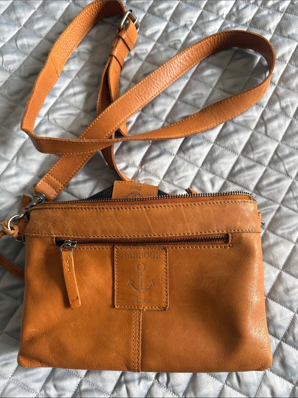 Harbour 2nd Tan Leather Crossbody Bag with Anchor Detail